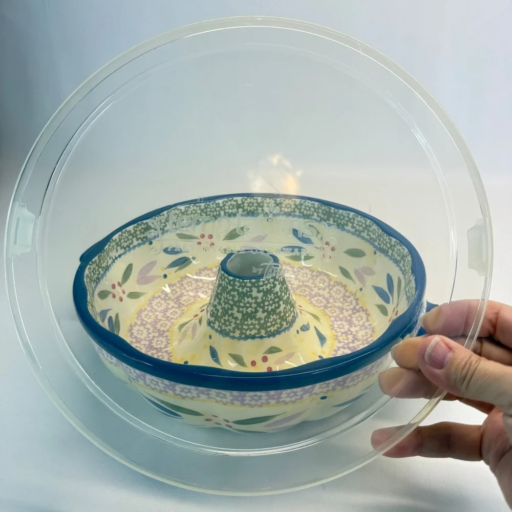 Temp-tations Old World Confetti Bundt Baker Ceramic with Lid